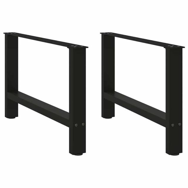 Berkfield Home Coffee Table Legs Black 2 pcs 70x(42-43) cm Steel - image 1