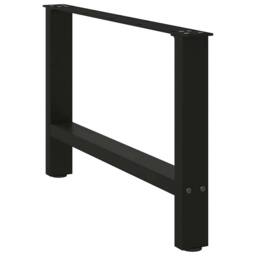 Berkfield Home Coffee Table Legs Black 2 pcs 70x(42-43) cm Steel - thumbnail 4
