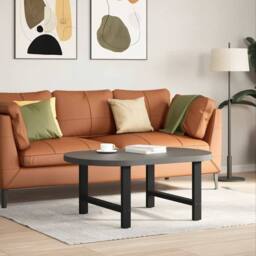 Berkfield Home Coffee Table Legs Black 2 pcs 70x(42-43) cm Steel - thumbnail 2