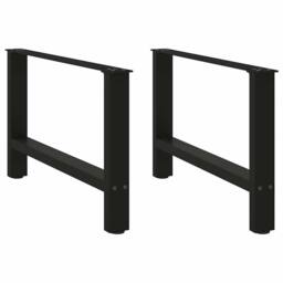 Berkfield Home Coffee Table Legs Black 2 pcs 70x(42-43) cm Steel - thumbnail 1