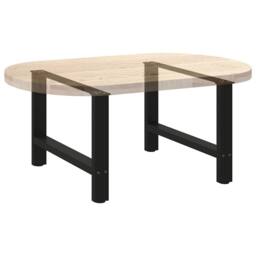 Berkfield Home Coffee Table Legs Black 2 pcs 70x(42-43) cm Steel - thumbnail 8