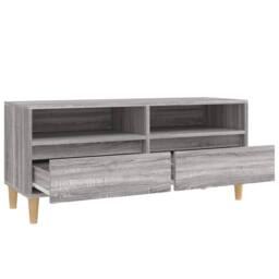 Berkfield Home TV Cabinet Grey Sonoma 100x34.5x44.5 cm Engineered Wood - thumbnail 8