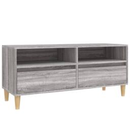 Berkfield Home TV Cabinet Grey Sonoma 100x34.5x44.5 cm Engineered Wood - thumbnail 3