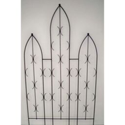 Poppyforge Triple Centre Point Gothic Screen BM/RtR, Steel - L2 x W91.4 x H180 cm in Black - thumbnail 2
