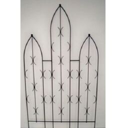 Poppyforge Triple Centre Point Gothic Screen BM/RtR, Steel - L2 x W91.4 x H180 cm in Black - thumbnail 1