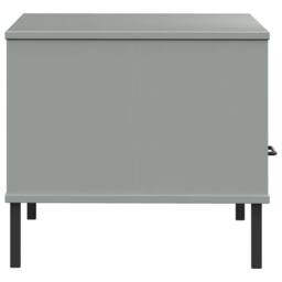 Berkfield Home Beautiful Coffee Table with Metal Legs Grey 85x50x45 cm Solid Woo - Size: 85 x 50 x 45 cm - thumbnail 6