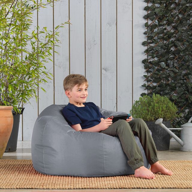 icon Teen Bean Bag Chair Grey Childrens Bean Bags in Light Grey - image 1