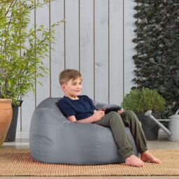 icon Teen Bean Bag Chair Grey Childrens Bean Bags in Light Grey - thumbnail 1