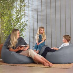 icon Teen Bean Bag Chair Grey Childrens Bean Bags in Light Grey - thumbnail 2