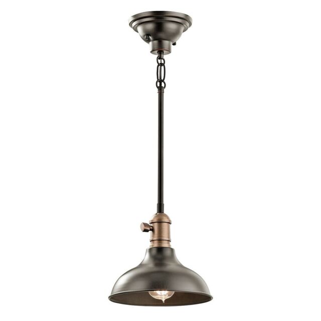 Loops 1 Bulb Ceiling Pendant Light Fitting Natural Brass LED E27 60W Bulb in Metallics