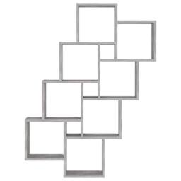 Berkfield Home Wall Cube Shelf Concrete Grey 90x15x119 cm Engineered Wood - Size: 90 x 15 x 119 cm - thumbnail 4