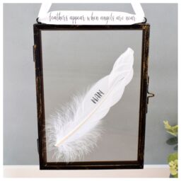 Amaya Rose Ltd In Memory of Nan Real feather Floating Picture Frame. Memorial Gift in Black - thumbnail 1