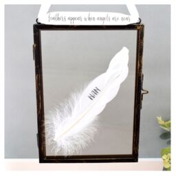 Amaya Rose Ltd In Memory of Nan Real feather Floating Picture Frame. Memorial Gift in Black - thumbnail 3