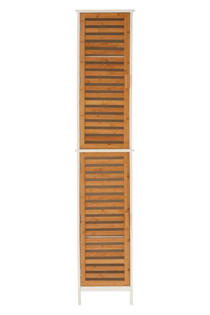 Orsina Practical Design 2 Single 4 Inner Shelves Standing Cabinet, Big Impact Display Cabinet, Slim Storage Unit in Natural - image 1