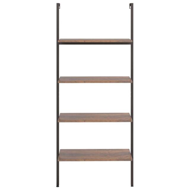 Berkfield Home Practical 4-Tier Leaning Shelf Dark Brown & Black 64x35x152.5 cm - image 1