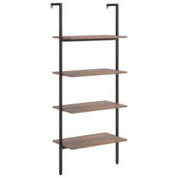 Berkfield Home Practical 4-Tier Leaning Shelf Dark Brown & Black 64x35x152.5 cm - thumbnail 3