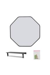 Living and Home Aluminium Alloy Framed HD Float Glass Bathroom Mirror in Black - thumbnail 7