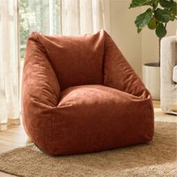 rucomfy Beanbags rucomfy Indoor Large Snuggle Bean Bag Chair - Adults Plush Velora in Orange - thumbnail 2