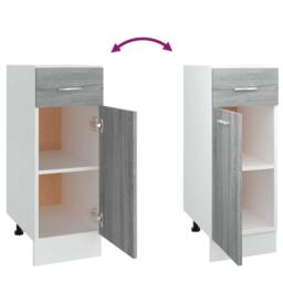 Berkfield Home Drawer Bottom Cabinet Grey Sonoma 30x46x81.5 cm Engineered Wood - thumbnail 8