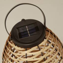 Lighting Collection Boheme Glow Solar Outdoor Lantern in Brown - thumbnail 4