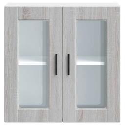 Berkfield Home Kitchen Wall Cabinet with Glass Door Porto Grey Sonoma - thumbnail 6