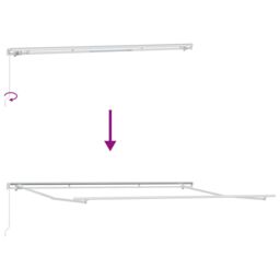Berkfield Home Manual Retractable Awning White 400x300 cm - thumbnail 9