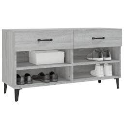 Berkfield Home Shoe Cabinet Grey Sonoma 102x35x55 cm Engineered Wood - Size: 102 x 35 x 55 cm - thumbnail 4