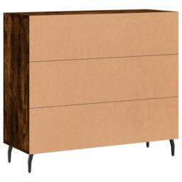 Berkfield Home Sideboard Smoked Oak 90x34x80 cm Engineered Wood in Brown - Size: 90 x 34 x 80 cm - thumbnail 8