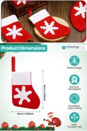 Neel Blue Christmas Cutlery Holder Set, Socks Stocking with Snowflakes Print - 24pcs in Red - thumbnail 2