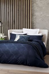 Nalu Nicole Scherzinger 'Leilani' Cotton Sateen Duvet Cover Set in Blue - Size: Single