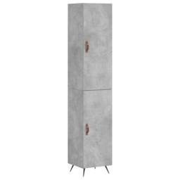 Berkfield Home Highboard Concrete Grey 34.5x34x180 cm Engineered Wood - thumbnail 3