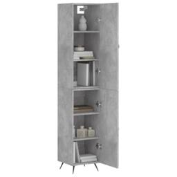 Berkfield Home Highboard Concrete Grey 34.5x34x180 cm Engineered Wood - thumbnail 1