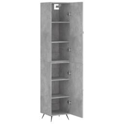 Berkfield Home Highboard Concrete Grey 34.5x34x180 cm Engineered Wood - thumbnail 4