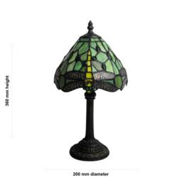 First Choice Lighting Set of 2 Laurel - Green Tiffany Dragonfly 36cm Table Lamps in Bronze - thumbnail 6