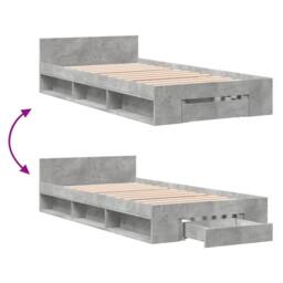 Berkfield Home Bed Frame with Drawer without Mattress Concrete Grey 90x190 cm Single - thumbnail 7