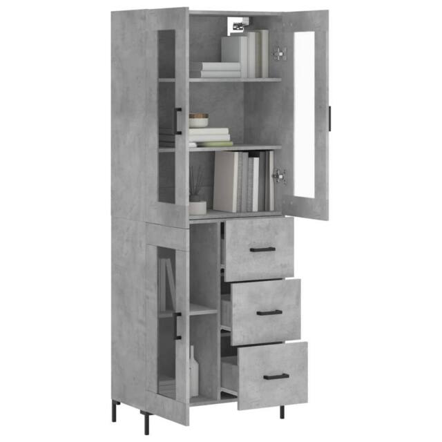 Berkfield Home Highboard Concrete Grey 69.5x34x180 cm Engineered Wood - image 1
