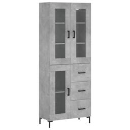 Berkfield Home Highboard Concrete Grey 69.5x34x180 cm Engineered Wood - thumbnail 3