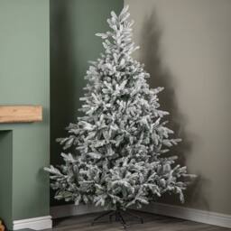 Samuel Alexander 8ft Snowy Grandis Fir Artificial Christmas Tree with Metal Stand in White - thumbnail 2