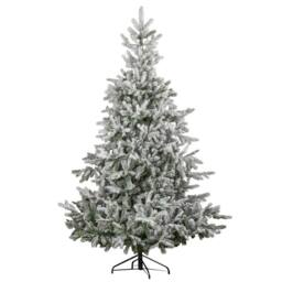 Samuel Alexander 8ft Snowy Grandis Fir Artificial Christmas Tree with Metal Stand in White - thumbnail 1