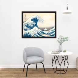 "Artery8 Wall Art Print Hokusai Great Wave Off-Kanagawa Large Framed Art 18x24 inch in Black - Size: W18"" x H24""" - thumbnail 2
