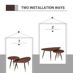 Wyld Haus Nera Wood Walnut Finish Set of 2 Scandinavian Style Coffee Tables - thumbnail 5