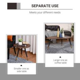 Wyld Haus Nera Wood Walnut Finish Set of 2 Scandinavian Style Coffee Tables - thumbnail 6