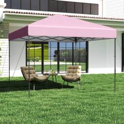Gymax 300x295cm Pop Up Canopy Tent with Bag Stakes Ropes for Outdoor Events in Pink - Size: 300x295 cm - thumbnail 3