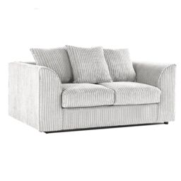 Furnishings For Less UK Luxor Jumbo Cord 3 + 2 Fabric Sofa Suite in Silver - thumbnail 3