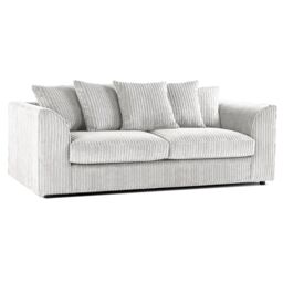 Furnishings For Less UK Luxor Jumbo Cord 3 + 2 Fabric Sofa Suite in Silver - thumbnail 2