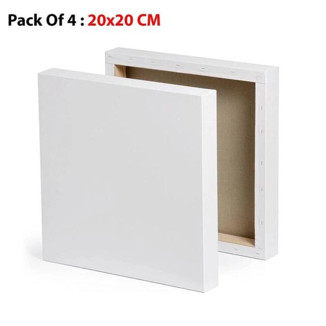 Kelvenix PACK OF 4 Blank Artist Canvas Art Board in White - image 1