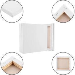 Kelvenix PACK OF 4 Blank Artist Canvas Art Board in White - thumbnail 2