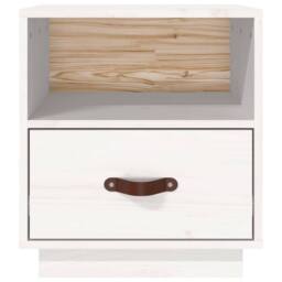 Berkfield Home Beautiful Bedside Cabinet White 40x34x45 cm Solid Wood Pine - Size: 40 x 34 x 45 cm - thumbnail 6