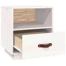 Berkfield Home Beautiful Bedside Cabinet White 40x34x45 cm Solid Wood Pine - Size: 40 x 34 x 45 cm - thumbnail 7