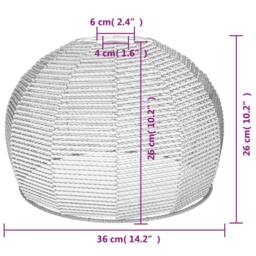 Berkfield Home Ceiling Lamp Shade √ò36x26 cm Iron & Paper in Light Tan - Size: 36x26 cm - thumbnail 6